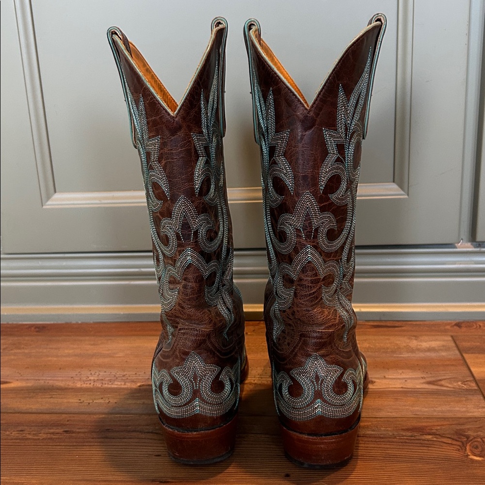 Old Gringo Diego Boots Brown with Turquoise and Tan Stitching - Picture 2 of 10